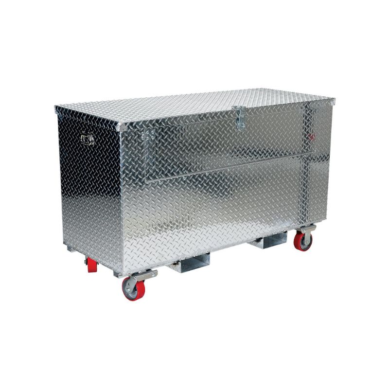 Vestil Apts-3060-Cf-Fd Aluminum Portable Tool Box With Fold Down Front Door With Casters And Fork Pockets