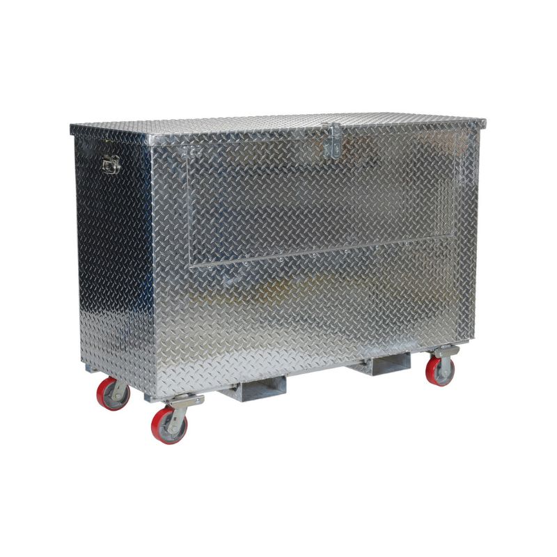 Vestil Apts-3660-Cf-Fd Aluminum Portable Tool Box With Fold Down Front Door With Casters And Fork Pockets