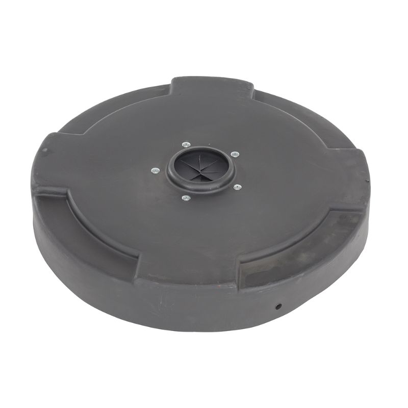 Vestil Dc-P-55-Canf-Bk Low-Density Polyethylene Drum Recycling Lid With Flaps Closed