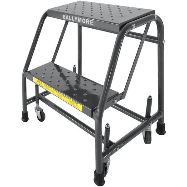 Ballymore 218 2-Step Rolling Ladder With Spring Loaded Casters