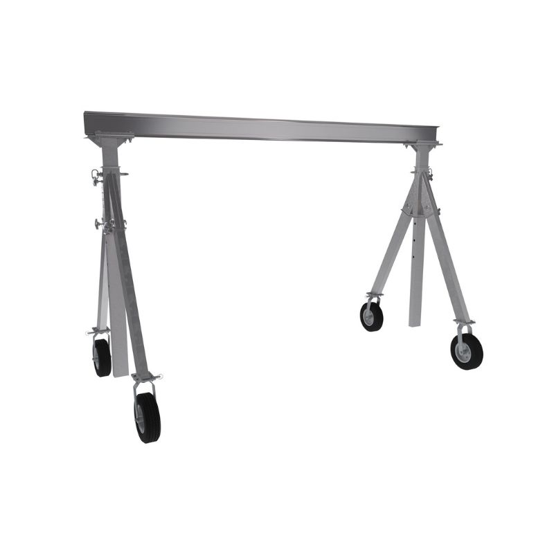 Vestil Aha-15-12-8-Pnu Aluminum Adjustable Height Gantry Crane With Pneumatic Casters