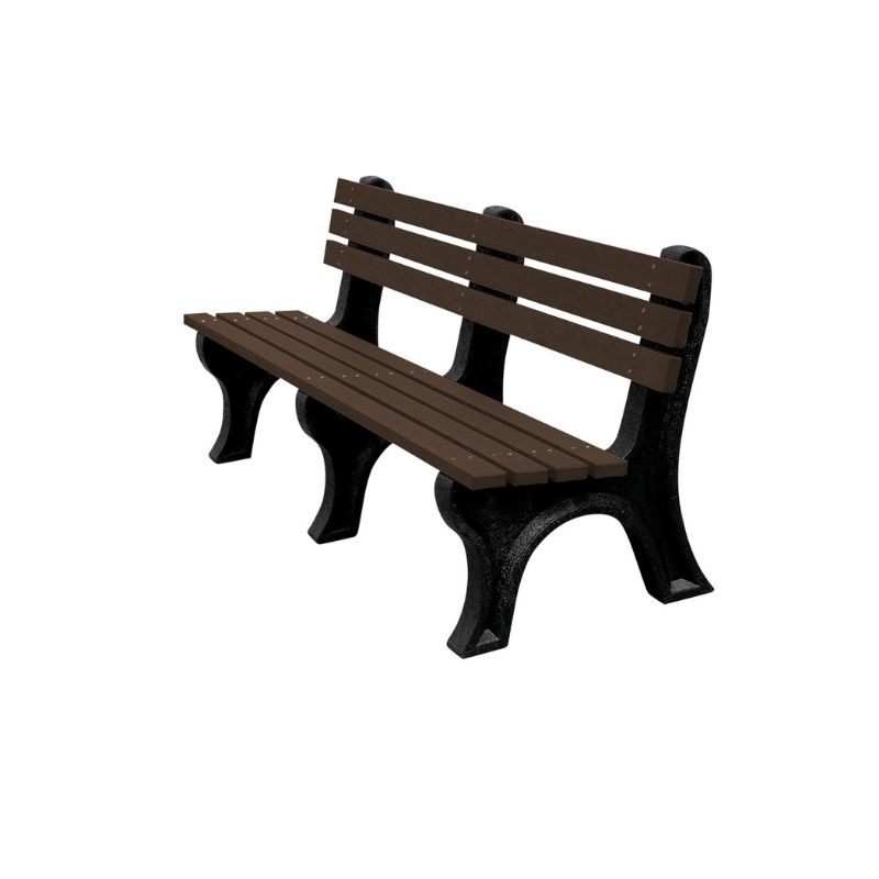 Vestil Ben-Pecb-72-Bkbn Recycled Plastic Economy Backed Bench
