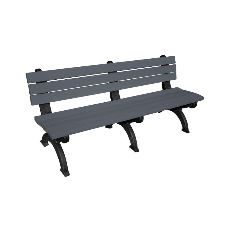 Vestil Ben-Pmqb-72-Bkch Recycled Plastic Monarque Backed Bench