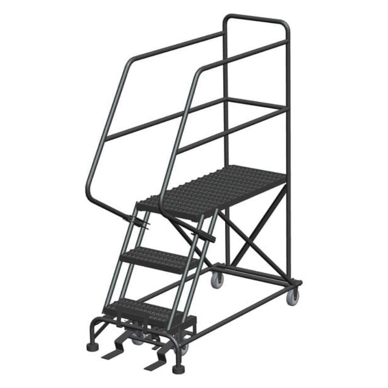 Ballymore A3Sh30-Tr Tilt And Roll 3-Step Aluminum Rolling Safety Ladder (1)