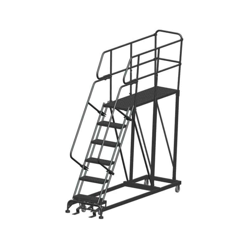 Ballymore Sep6-2460 6-Step Heavy-Duty Steel Mobile Work Platform With Handrails