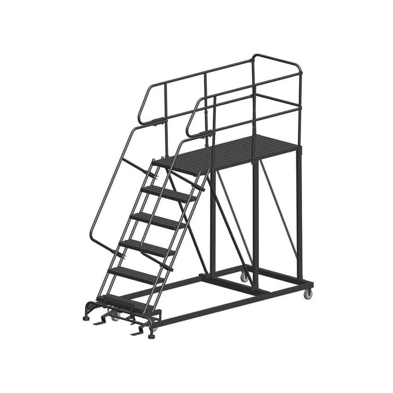 Ballymore Sep6-3660 6-Step Heavy-Duty Steel Mobile Work Platform With Handrails