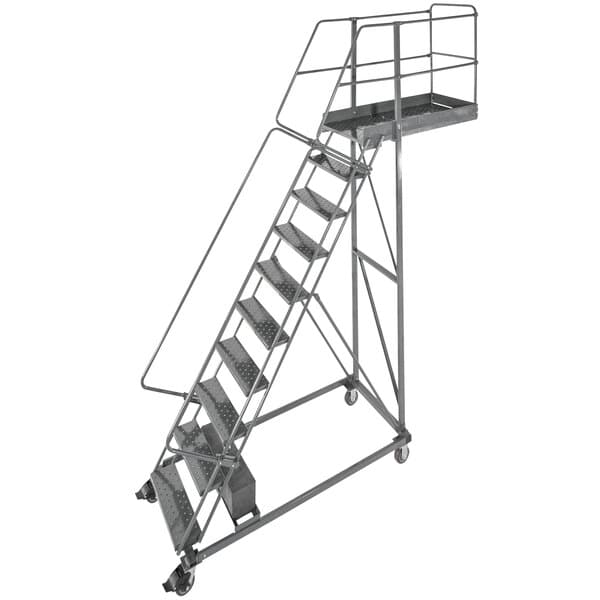 Ballymore Cl-10-42 10-Step Heavy-Duty Steel Rolling Cantilever Ladder