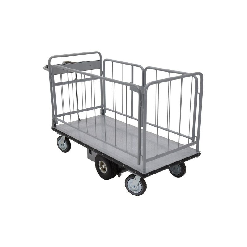 Vestil Emhc-2860-2 Steel Electric Material Handling Cart With Sides
