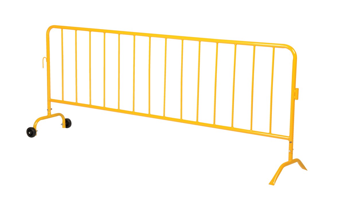 Vestil Prail-102-Hd-Y-W Steel Heavy Duty Crowd Control Interlocking Barrier With Feet