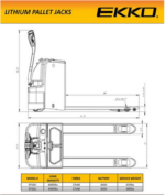 Ekko Ep20Li Lithium Iron Phosphate Electric Pallet Jack