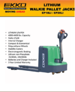 Ekko Ep18Li Lithium Iron Electric Walkie Pallet Jack