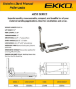 Ekko A25S Stainless Steel Manual Pallet Jack