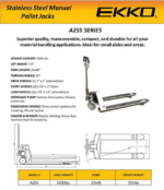 Ekko A25S Stainless Steel Manual Pallet Jack