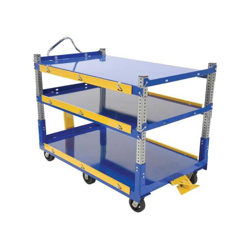 Vestil Aec-3660-3-Mr Steel Ergo Cart With Mold On Rubber Casters