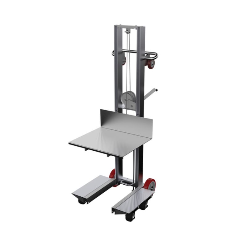 Vestil Allw-2420-4Sfl Aluminum Lite Load Lift With Winch, Swivel Casters And Manual Floor Lock