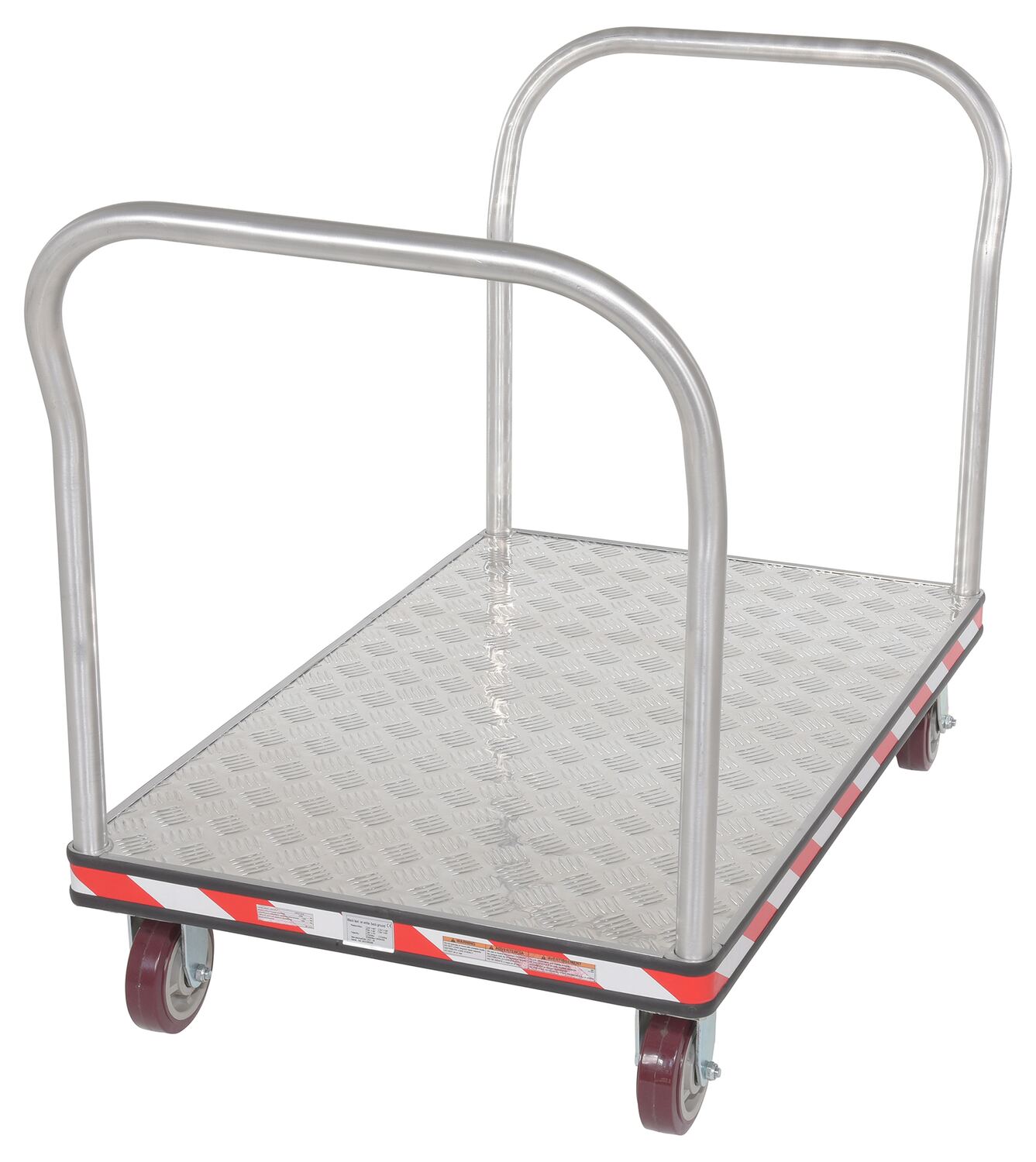 Vestil Atp-C-3048-2Hdl Aluminum Heavy Duty Dual Handle Tread Plate Platform Truck 1