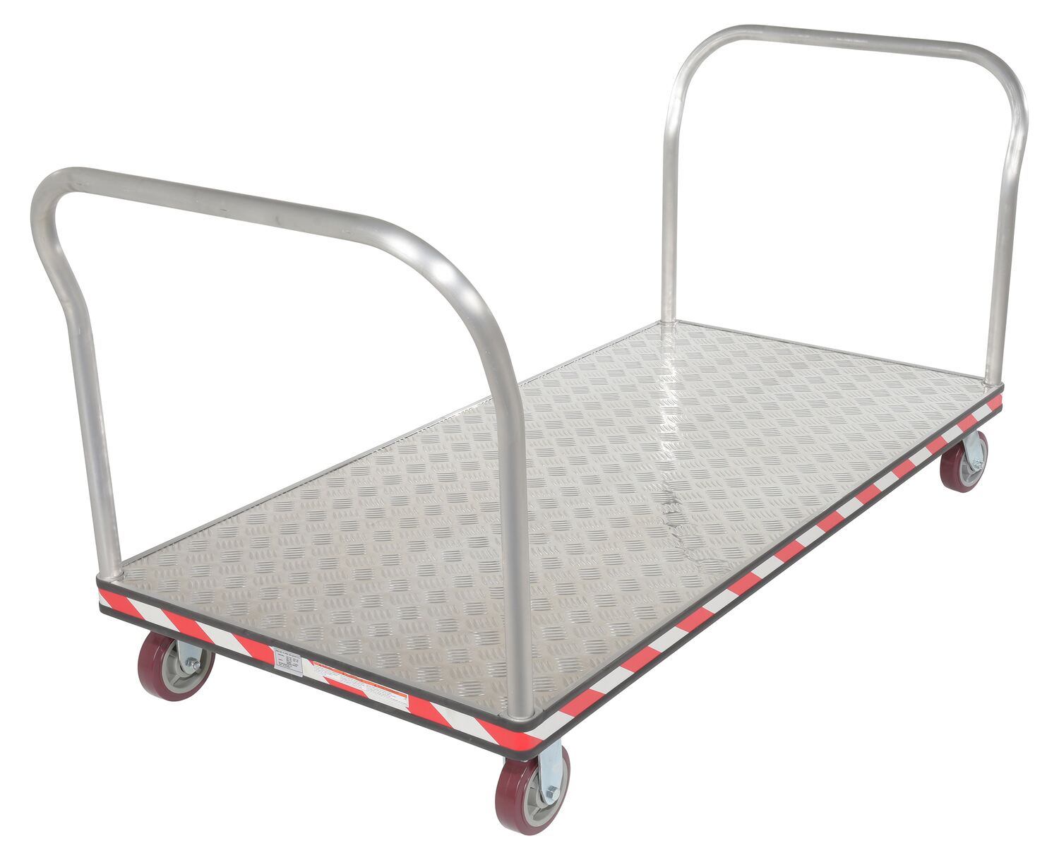 Vestil Atp-C-3672-2Hdl Aluminum Heavy Duty Dual Handle Tread Plate Platform Truck 1