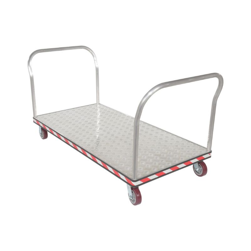 Vestil Atp-C-3672-2Hdl Aluminum Heavy Duty Dual Handle Tread Plate Platform Truck