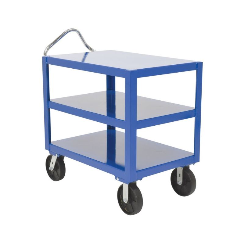 Vestil Dh-Ph4-2436-3 3-Shelf Ergo Handle Cart With Gfn Casters