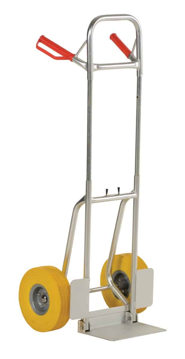 Vestil Dhht-250A-Fd-Uy Aluminum Fold Down Hand Truck With Yellow Flat-Free Urethane 1