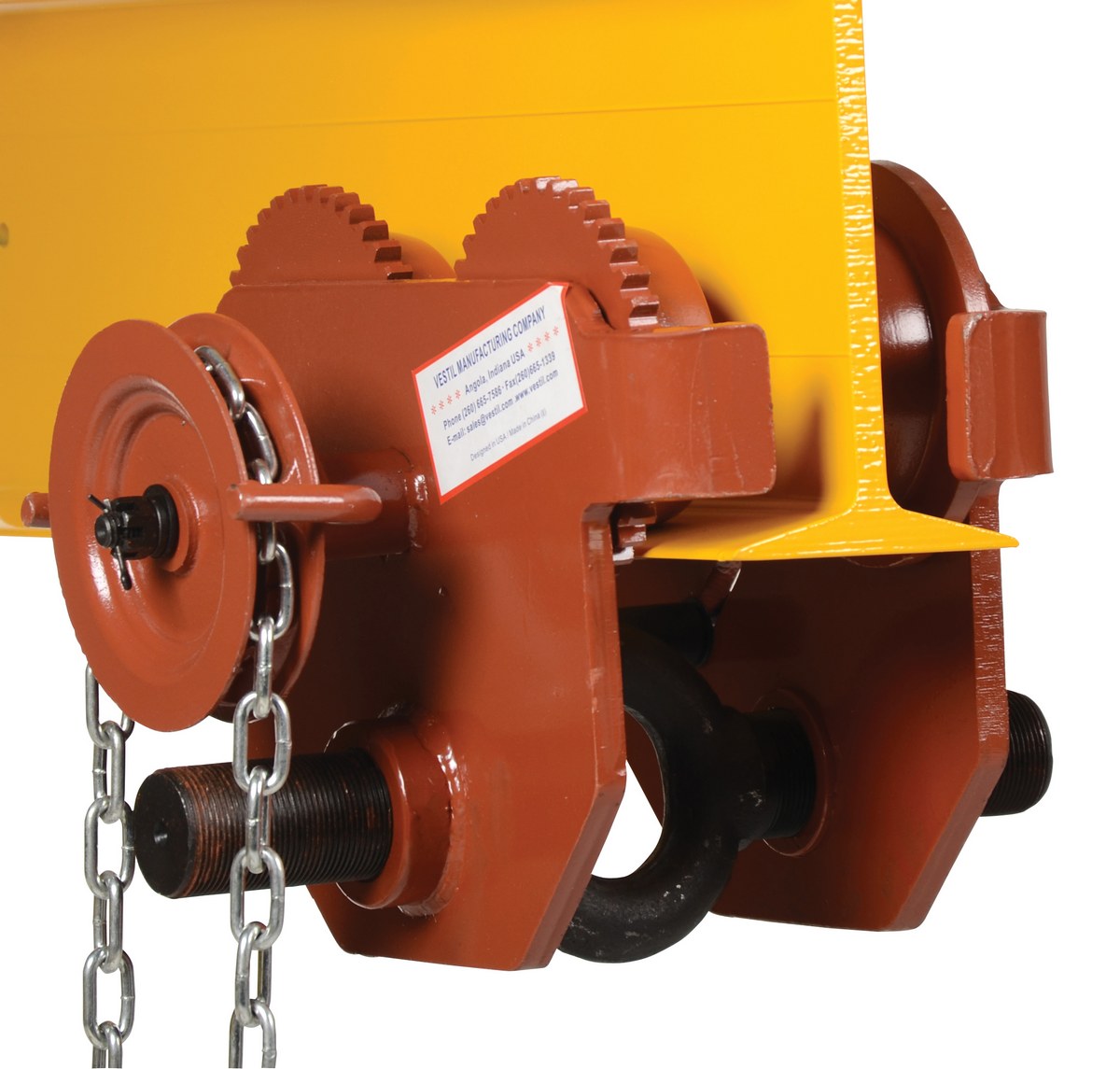 Vestil E-Mt-6-C Steel Geared Eye Manual Trolley 4