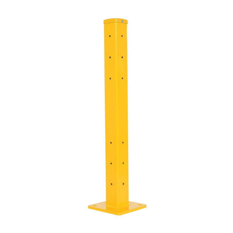 Vestil Gr-F2R-Bo-Tp42-Yl Steel Rigid Tube Post Bolt On Style 42 In. For 2 Ribbed Guard Rails