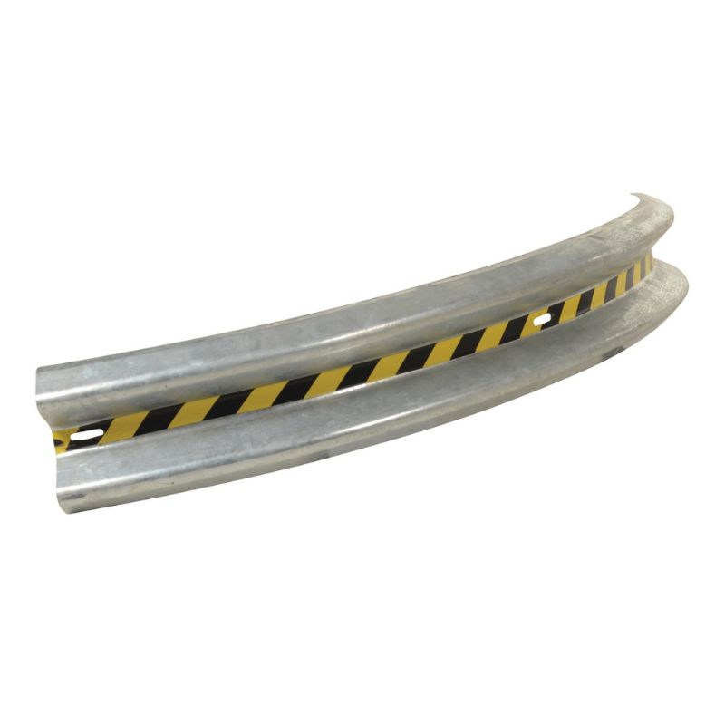 Vestil Gr-H2R-Crv-Bo-8-Hdg Galvanized Steel Curved Guard Rail