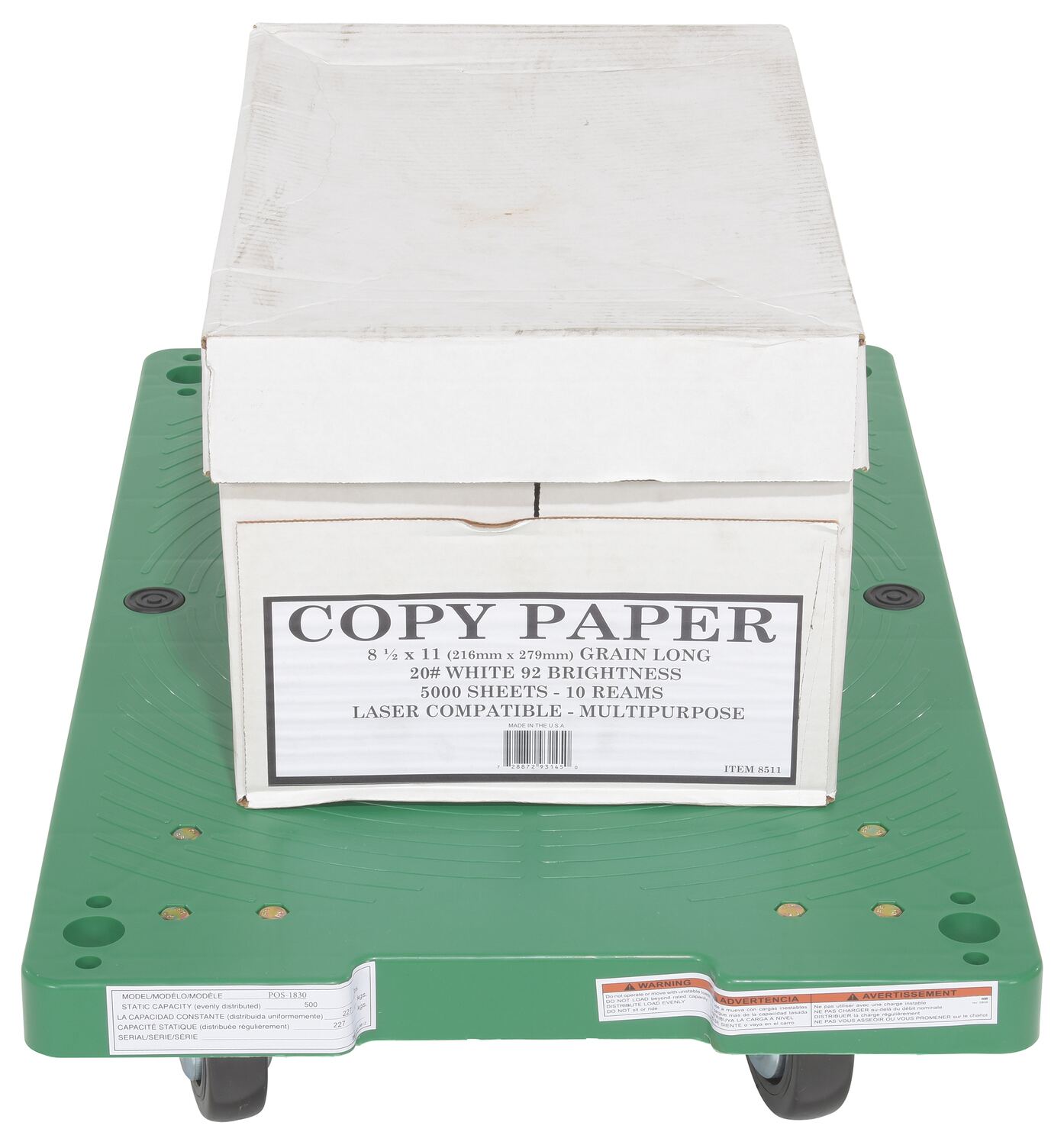 Vestil Dol-1830-F Polyethylene Flush Top Dolly - Vestil Dol-1830-F Polyethylene Flush Top Dolly - Material Handling