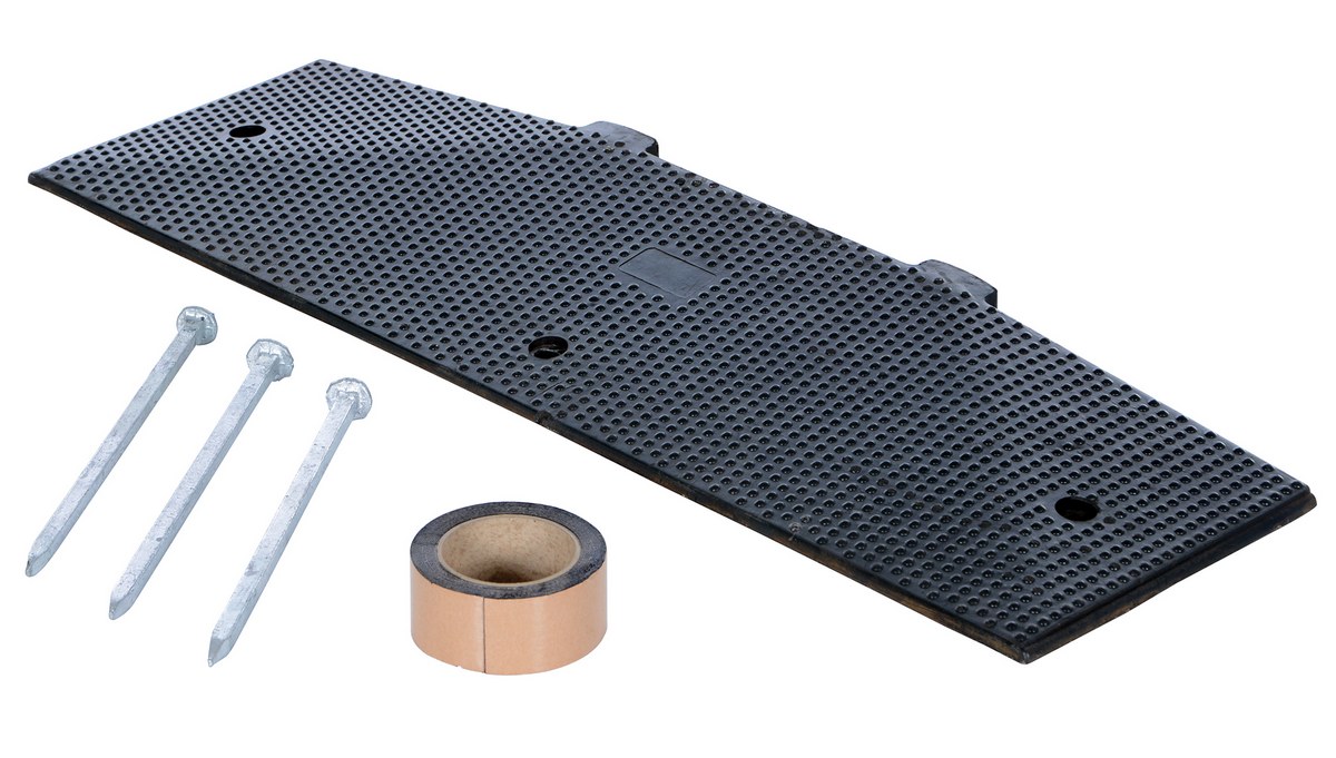 Vestil Rsh-120-Em-A Rubber Speed Hump Male End Cap Asphalt Hardware 1