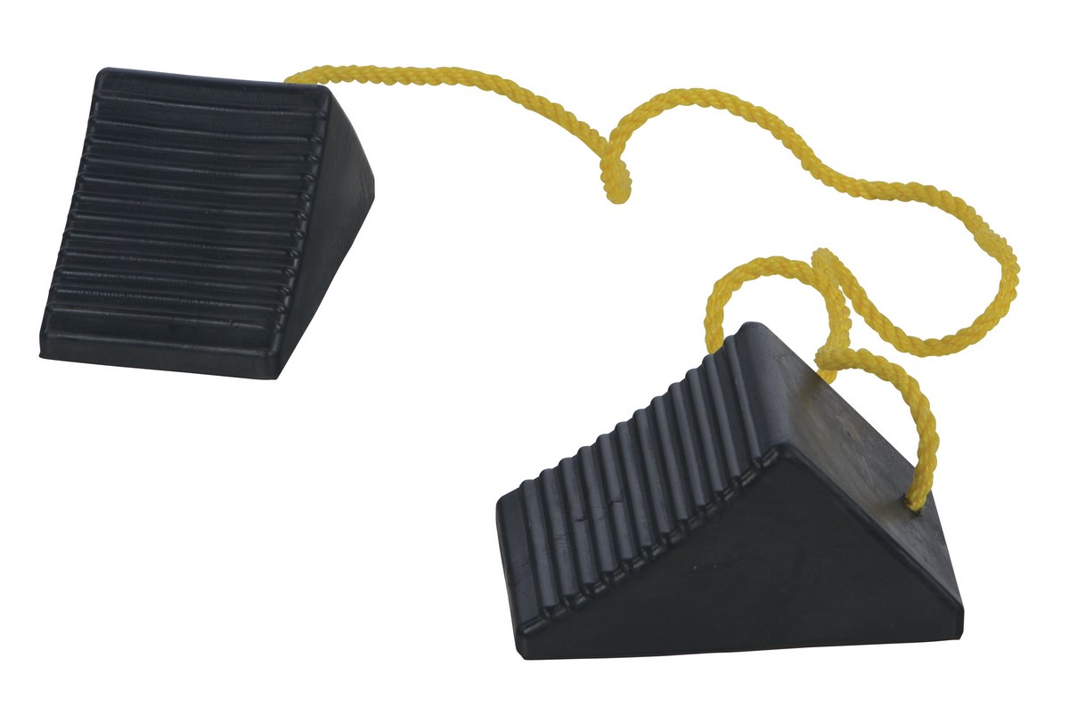 Vestil Rwc-2-Pr Molded Rubber Wheel Chock With Rope 1
