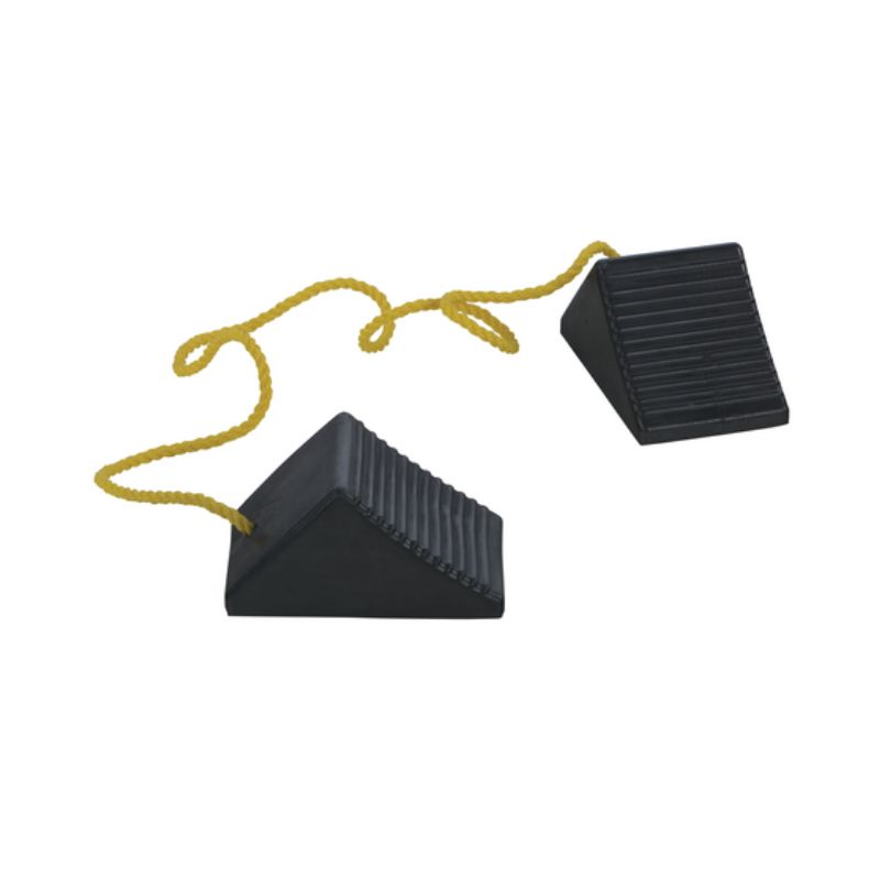 Vestil Rwc-2-Pr Molded Rubber Wheel Chock With Rope