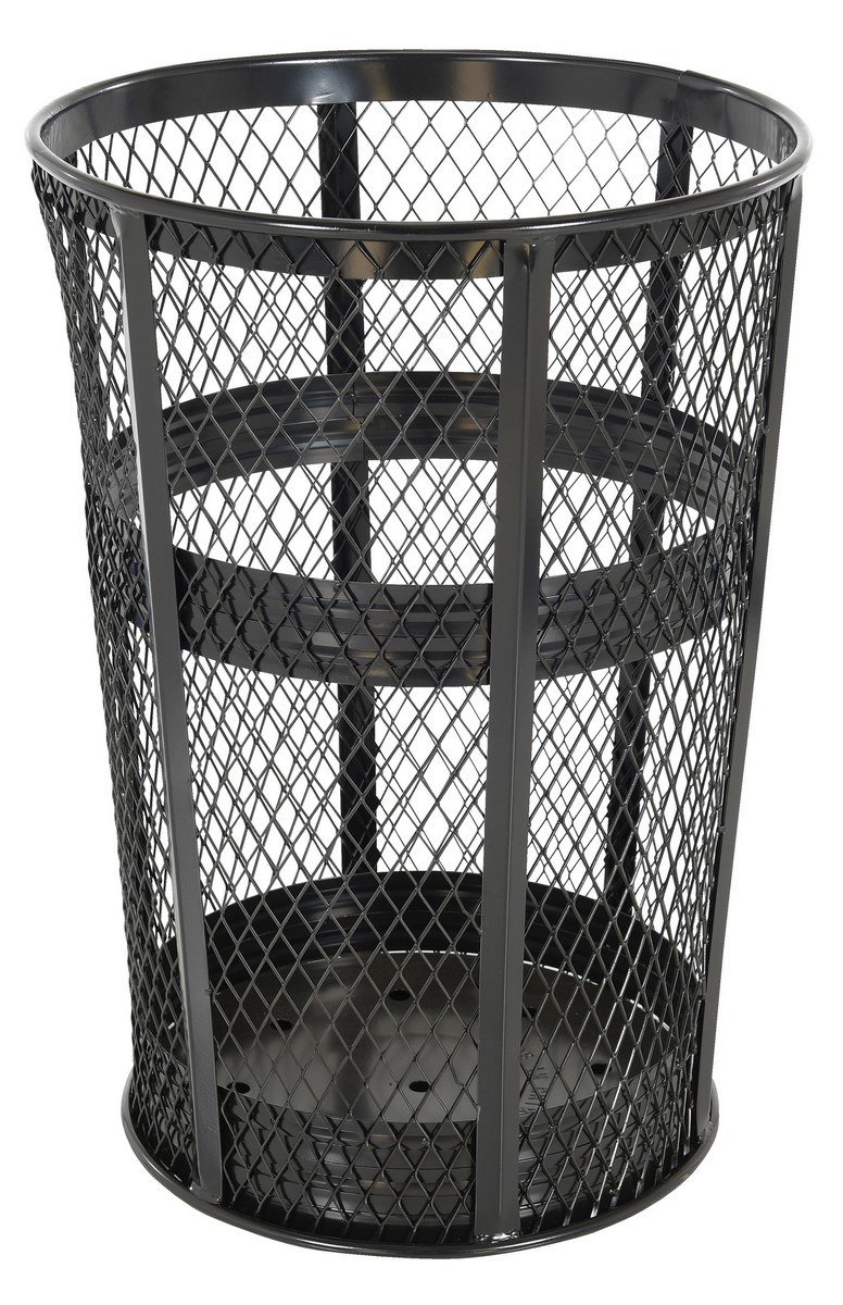 Vestil Tr-Mxr-48-Bk Steel Trash Receptacle Round 1