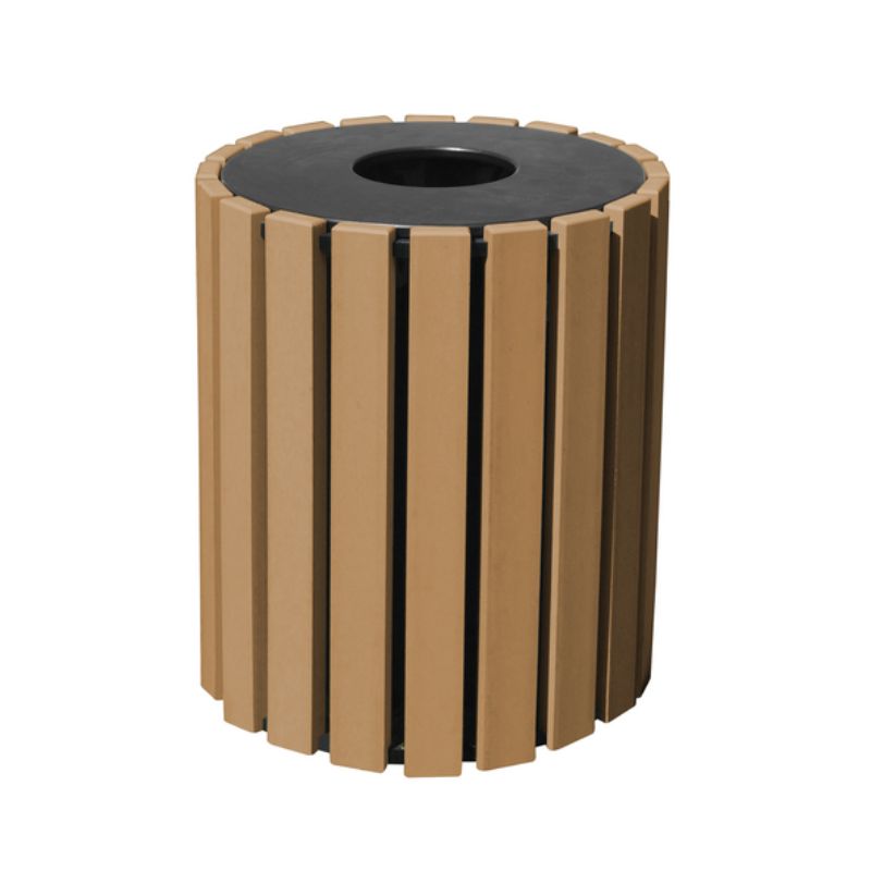 Vestil Tr-Pr-33-Cd 100% Recycled Plastic Trash Receptacle Round