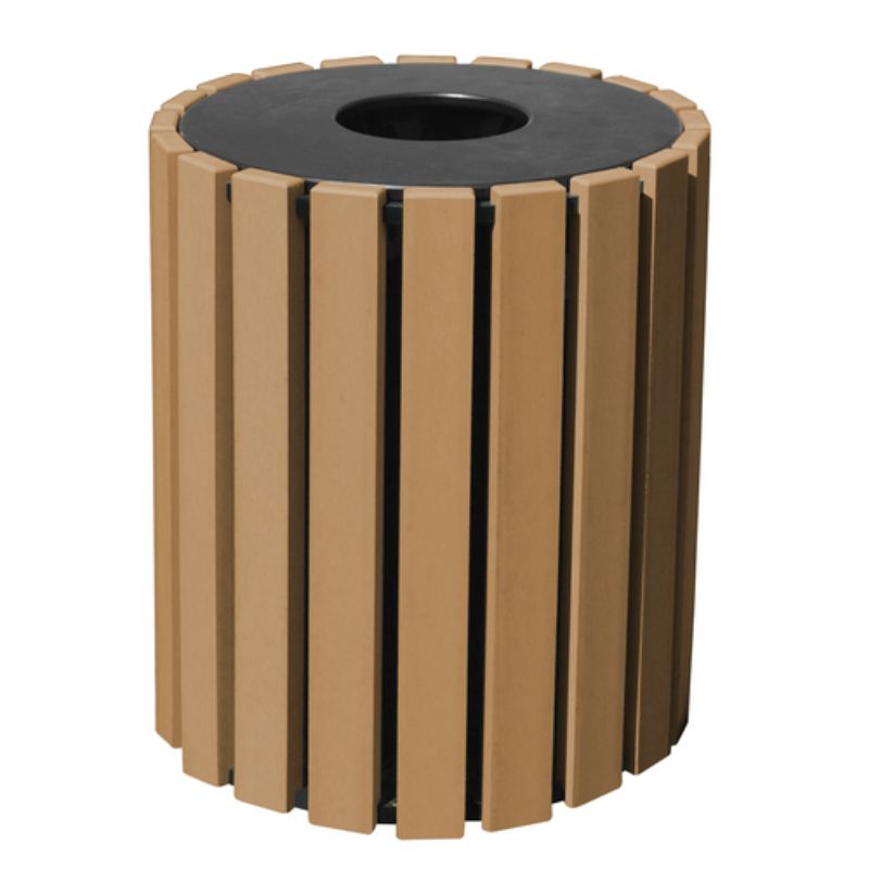Vestil Tr-Pr-33-Cd 100% Recycled Plastic Trash Receptacle Round (1)