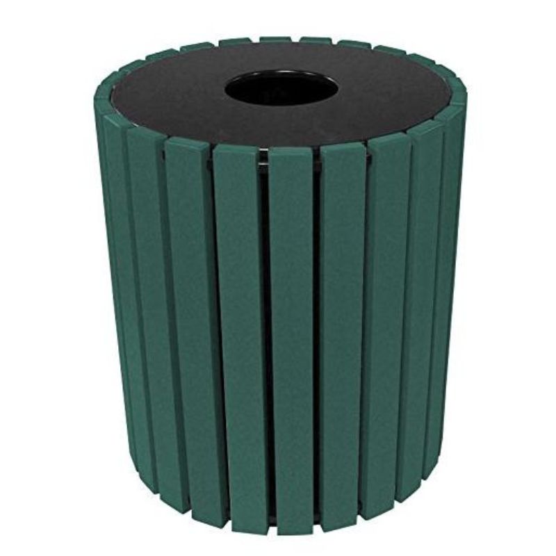 Vestil Tr-Pr-49-Gn Trash Receptacle Poly Round (1)