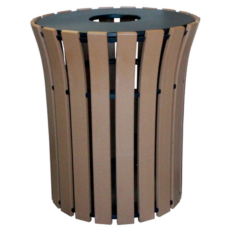 Vestil Tr-Prf-33-Cd 100% Recycled Plastic Trash Receptacle Flared Round (1)