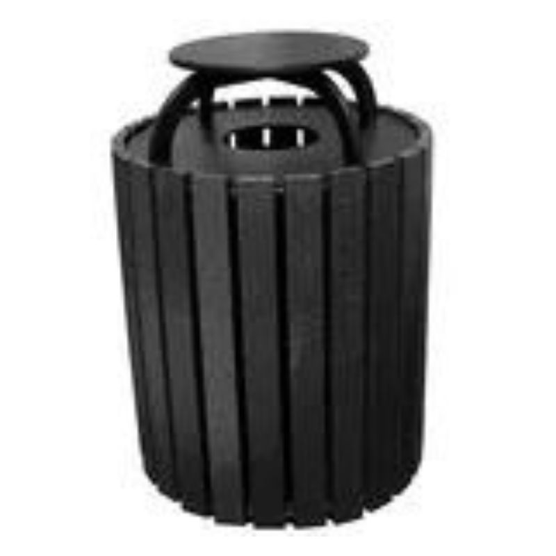 Vestil Tr-Prrc-49-Bk Trash Receptacle Poly Rain Cap Round (1)