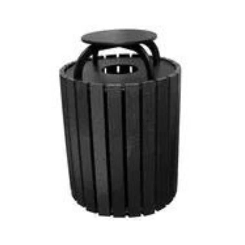 Vestil Tr-Prrc-49-Bk Trash Receptacle Poly Rain Cap Round
