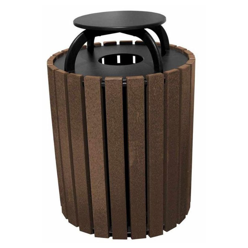 Vestil Tr-Prrc-49-Bn Trash Receptacle Poly Rain Cap Round (1)