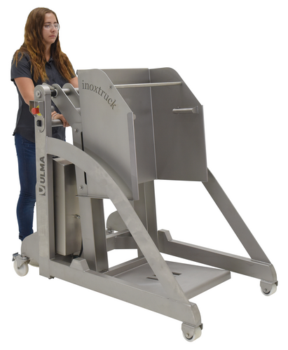 Vestil Ulm-Pbt-Dtc-10 304L Stainless Steel Dc Powered Drum Dumper 1