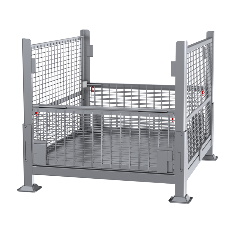 Premier Collapsible Drop Gate Wire Mesh Container Open