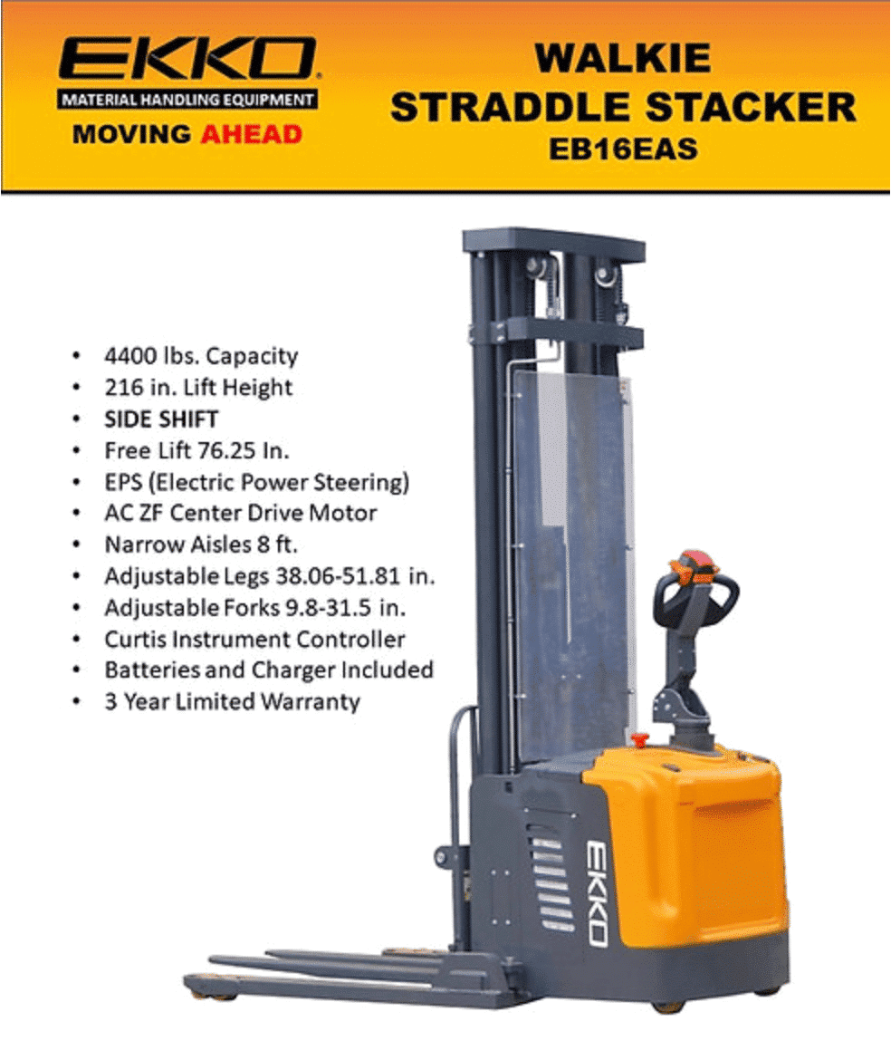 Ekko Eb16Eas Electric Straddle Stacker