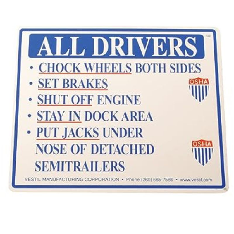 Vestil Saj-1012 Aluminum Driver Beware Instruction Sign (1)