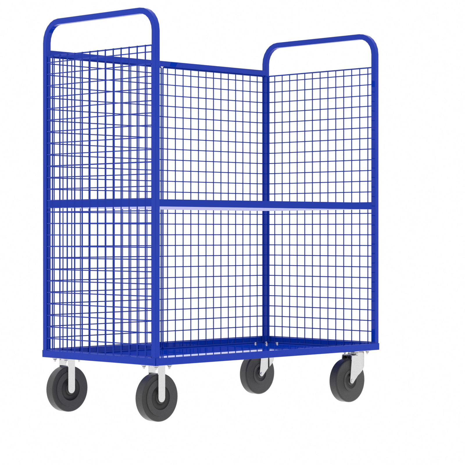 Valley Craft Blue Cage Cart (1) Adjustable Shelf 57X30X68 1,600 Lbs.