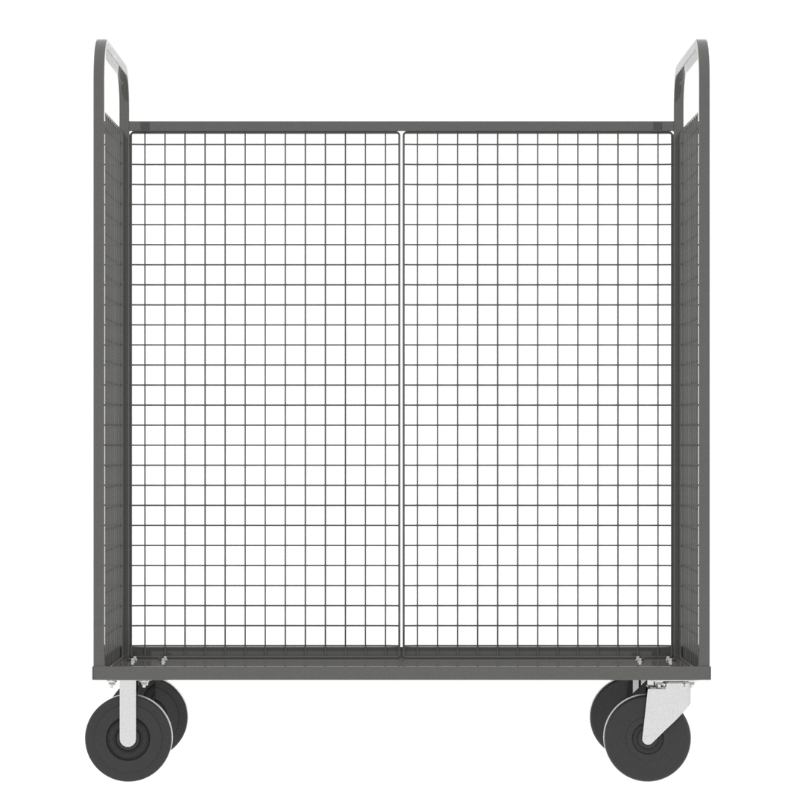 Valley Craft Gray Cage Cart (1) Adjustable Shelf 57X30X68 1,600 Lbs. Side View