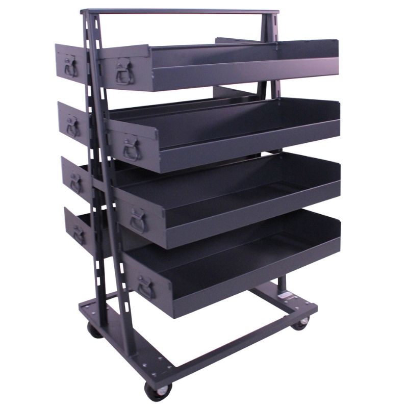 Valley Craft Heavy Duty A-Frame Cart (12) Trays With Lip 38X30X63 2,500 Lbs. Front Left