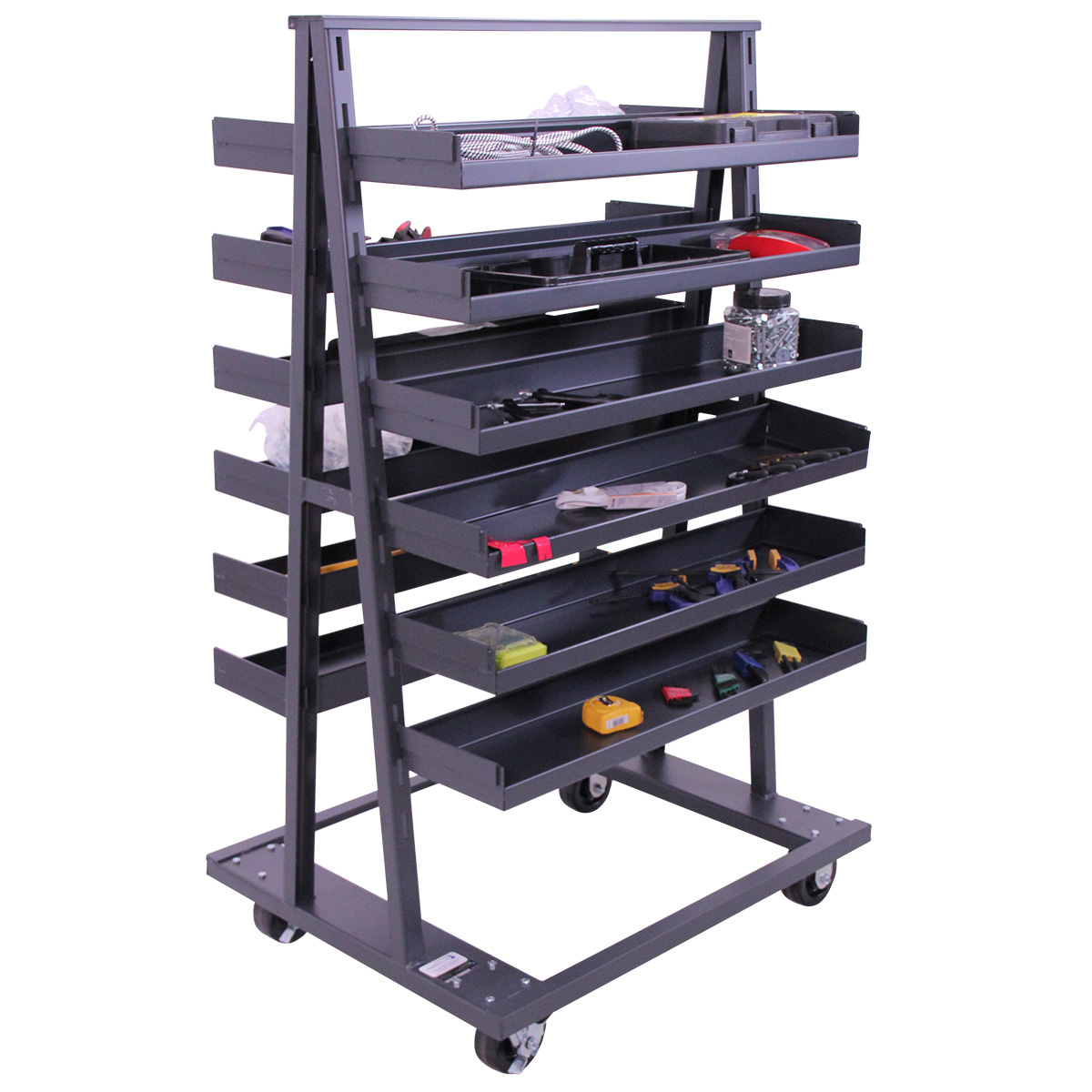 Valley Craft Heavy Duty A-Frame Cart (12) Trays With Lip 38X30X63 2,500 Lbs.