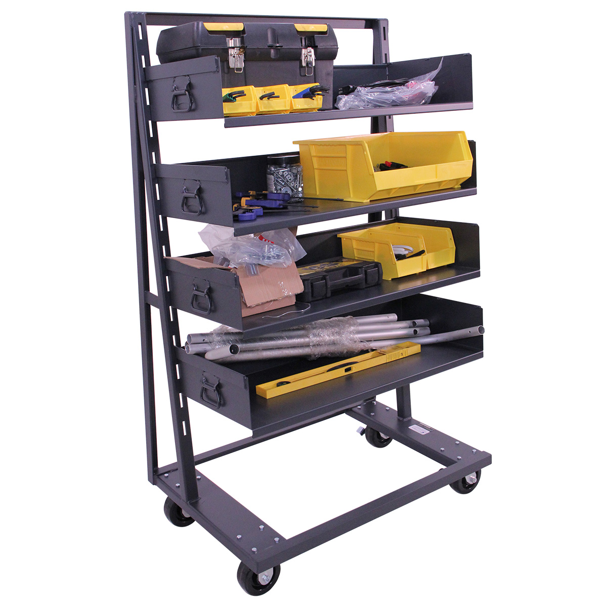 Valley Craft Heavy Duty A-Frame Cart (4) Large Trays 38X25X63 2,500 Lbs.