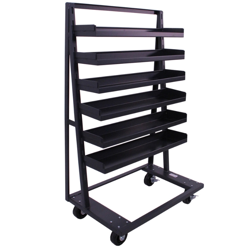 Valley Craft Heavy Duty A-Frame Cart (6) Trays With Lip 38X25X63 2,500 Lbs. Front