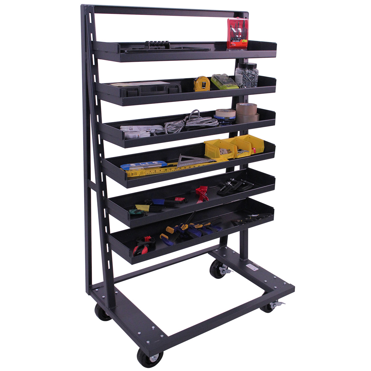 Valley Craft Heavy Duty A-Frame Cart (6) Trays With Lip 38X25X63 2,500 Lbs.